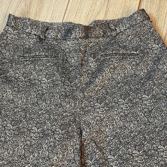 Sigrid Olsen Dress Pants Trouser Black Silver Metallic Pattern Size 12 Holiday - Picture 4 of 9